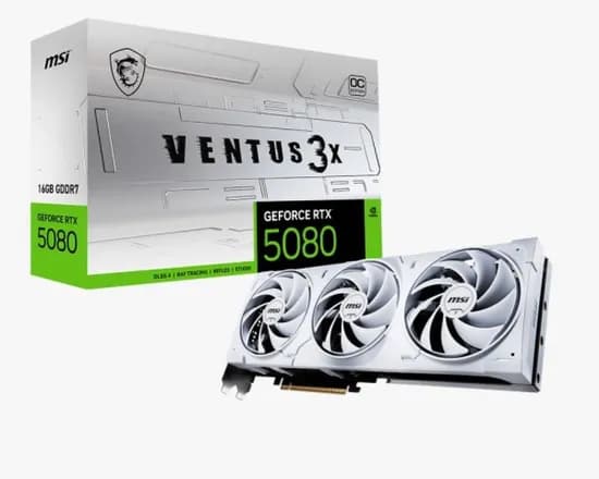 Placa de Vídeo 16GB MSI Geforce RTX 5080 Ventus 3X Oc White 912-V531-202