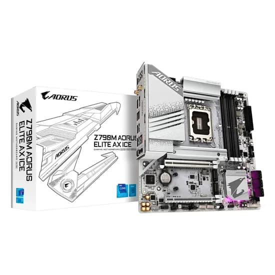 Placa Mãe (1700) Z790 Gigabyte Z790M Aorus Elite Ice Ax(Wifi) 4XDDR5