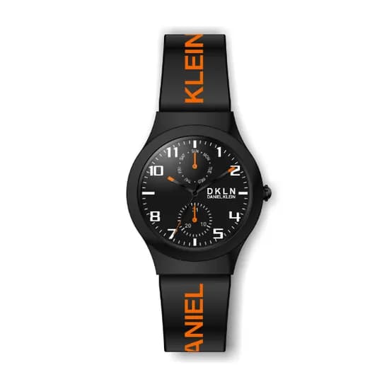 Relógio Analógico Masculino Daniel Klein DKLN DK.1.12476-7 - Preto e Laranja