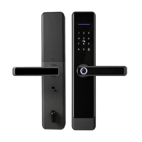 Fechadura Digital Eletronica Smart Lock E908 Zigbee / Biometrica / Cartão / Chave / App Tuya - Preto