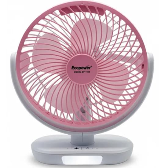 Ventilador de Mesa Ecopower EP-V009 6" 3VEL/3PAS/Recarregável/Bivolt - Rosa