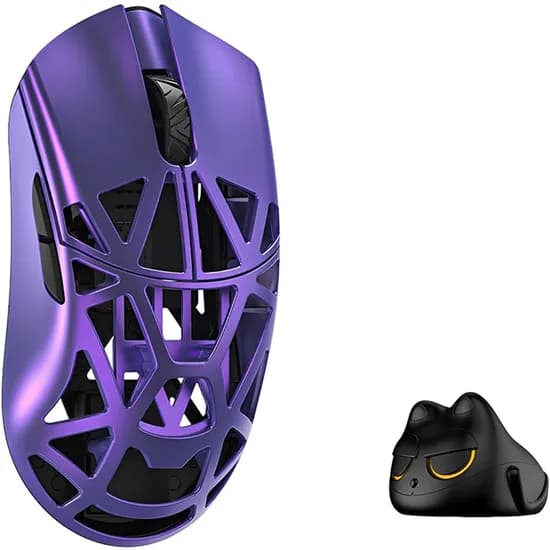 Mouse Gamer Wlmouse Beast X Pro Magnesium Omron Opticals Solid Side Dongle 8K Sem Fio - Roxo
