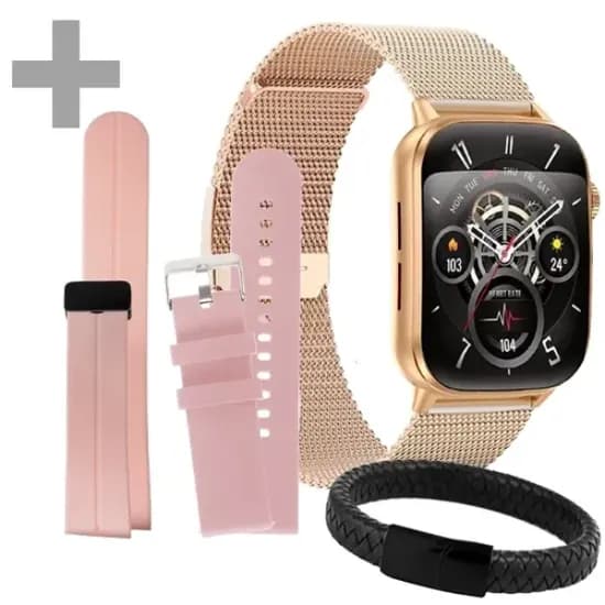 Relogio Smartwatch G-Tide S6 Pro com Bluetooth / 1.95" / IP68 - Gold + Perfume