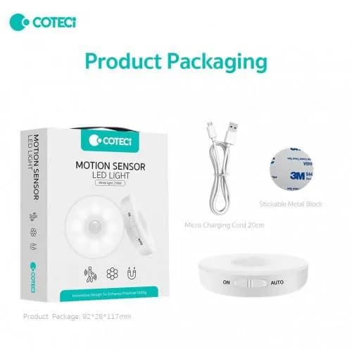 Luz LED Coteci (89001) C/Sensor de Presenca