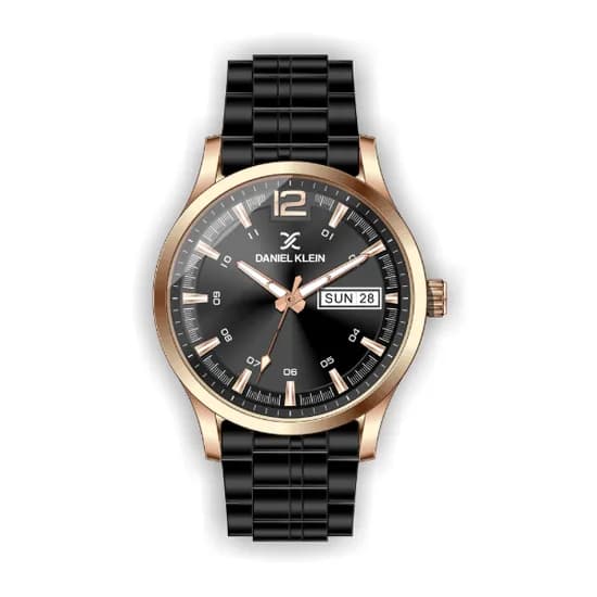 Relógio Analógico Masculino Daniel Klein Premium DK.1.12420-6 - Rosa Ouro e Preto