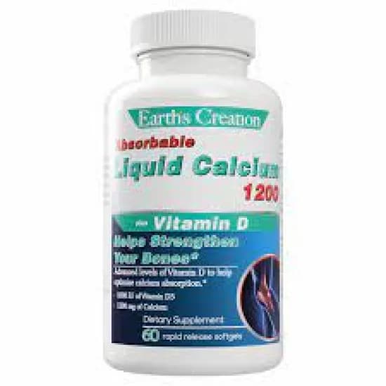 Earth's Creation Liquid Calcium + Vitamina D X 60 Cápsulas