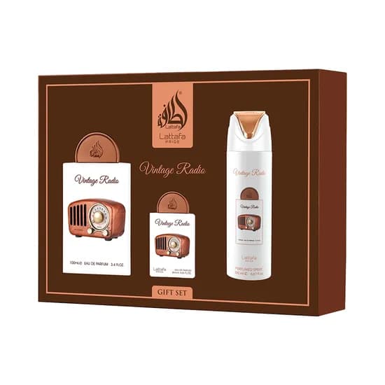 Kit Lattafa Pride Vintage Radio Edp 100ML + Deo 200ML + 20ML