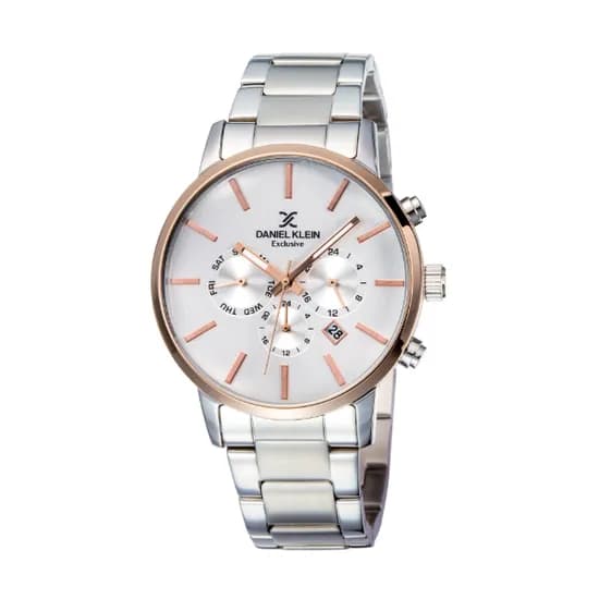 Relógio Analógico Masculino Daniel Klein Exclusive DK11999-4 - Prata/Rosa Ouro