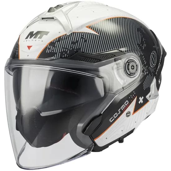 Capacete MT Helmets Cosmo SV Layout A1 - Aberto - Tamanho M - com Óculos Interno - Gloss