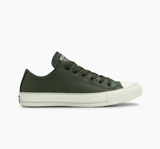 Calzado Converse All Star Cuero Verde Bajo Ox