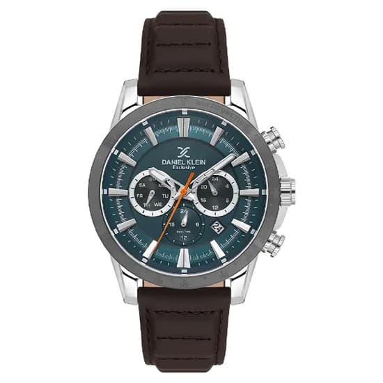 Relogio Analógico Masculino Daniel Klein DK.1.14006-5 Exclusive Gent / Pulseira de Couro - Marrom/Preto/Verde