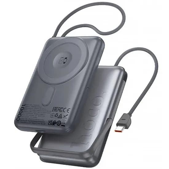 Carregador Portátil Hoco Q43 com Tela 10000MAH - Cinza