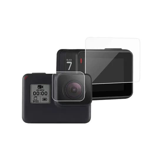 Protetor de Tela de Vidro Temperado Gopro Hero 5 6 7 Preto para Lente de Câmera e Tela LCD