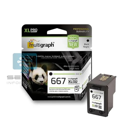Cartucho Multigraph 667XL Negro 22ML