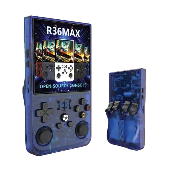 Console Game Portatil R36 Max / 4.0" / TF Card 64GB / 1GB + 8GB / 4000MAH / 5V / 1.5A - Azul