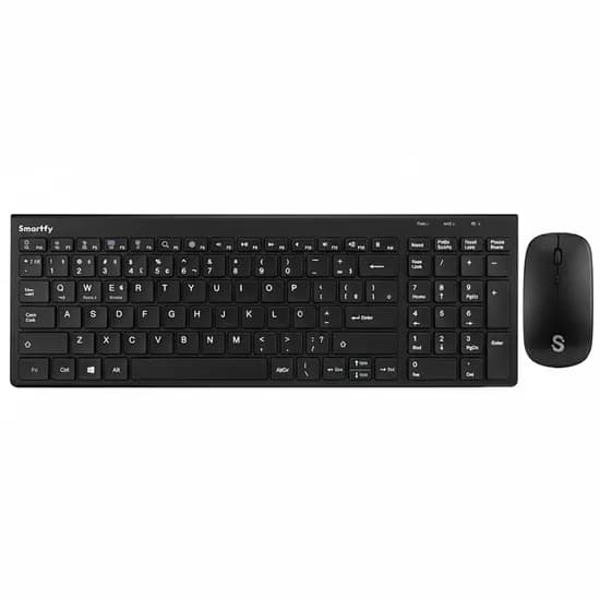 Teclado e Mouse Sem Fio Smartfy TW01B Português - Preto