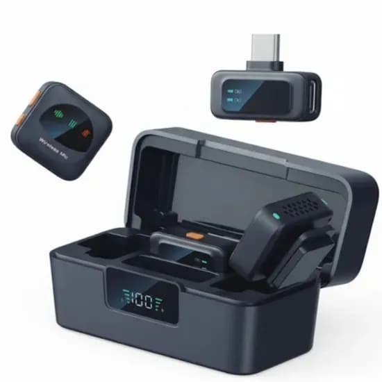 Microfone Sate A-MK205 Lightning + USB-C Preto