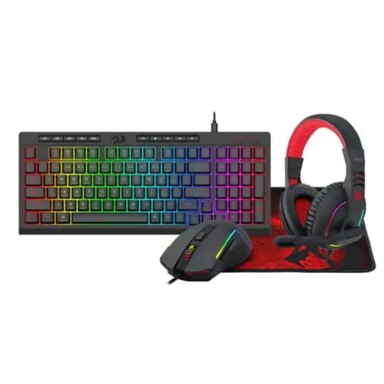 Redragon Teclado + Kit S148 Eng 4EN1 Mouse+Auricular+Mousepad