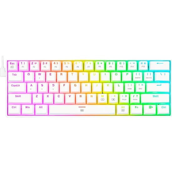 Teclado Gamer Redragon Dragonborn K630W-RGB - com Fio - Inglês - Mecânico - Branco