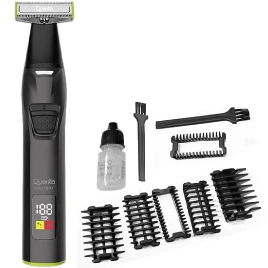 Barbeador Quanta QTCAT60 5 Watts Recarregável - Preto/Verde
