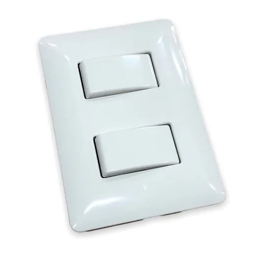 Inter. Switch 2 Botões Branco (2GANG 1WAY)
