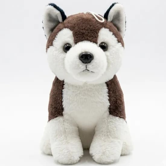 Pelúcia Cachorro Husky MZ-306 24CM - Marrom Escuro