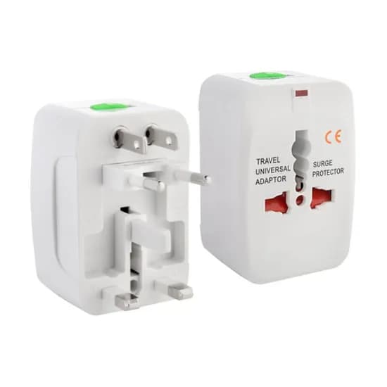 Adaptador de Tomada Universal All In One com Padrões Eua, JP, Au, Eu, Uk e Brasil - Branco