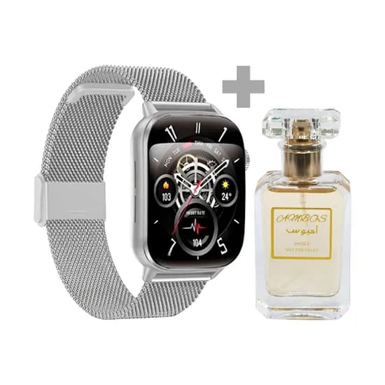 Kit Relógio G-Tide S6 Pro com Bluetooth - Prata/Cinza + Perfume Ambos 30 ML