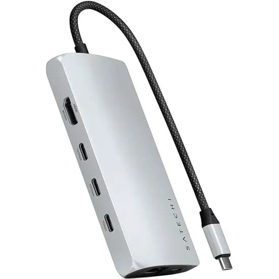 Hub USB-C Satechi ST-P8KES Multiport Adapter 8K Ethernet V3 - Silver