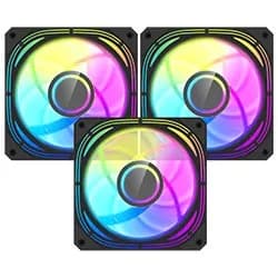 Cooler para Gabinete Darkflash INF24T PWM 12X12 Argb Preto - Kit com 3