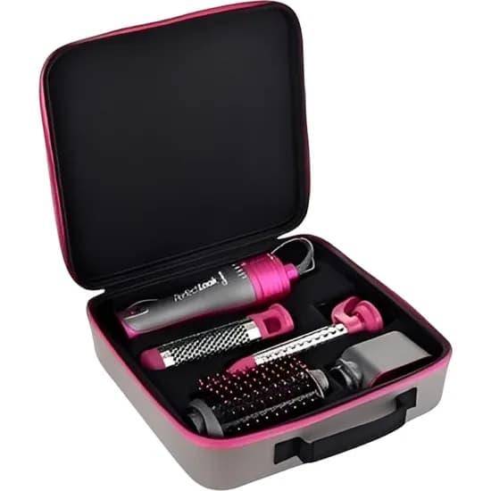 Kit Escova Secadora Quanta QTKCS7001 4 Em 1 - Black/Rose