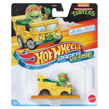 Car Hot Wheels Racer Verse Michelangelo In Party Wagon 5047
