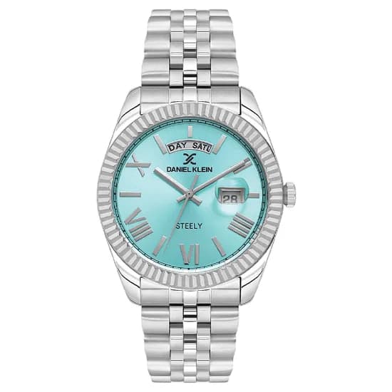 Relogio Analógico Masculino Daniel Klein DK.1.14026-3 Steely / Pulseira de Aço Inoxidável - Prata/Verde
