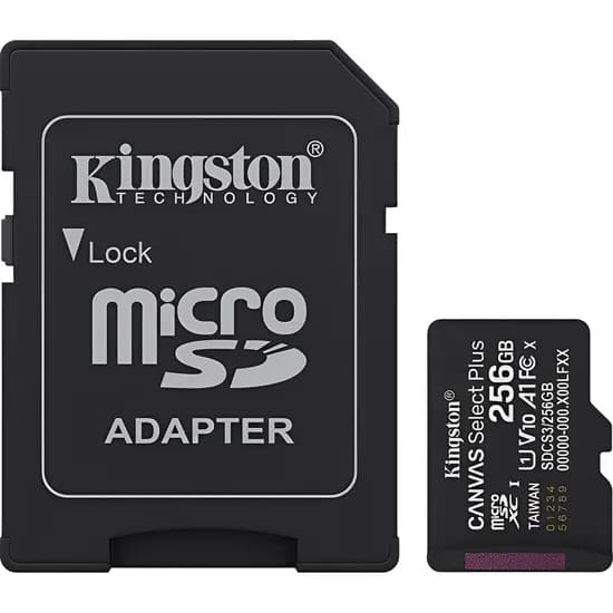 Memória Micro SD Kingston Canvas Select Plus 150 MB/s Uhs-I C10 256 GB - (SDCS3/256GB)