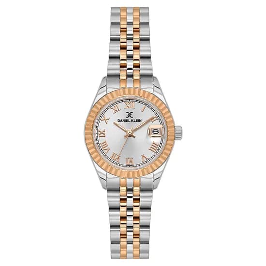 Relogio Analogico Feminino Daniel Klein DK.1.14097-5 Premium Lady / Pulseira de Aço Inoxidável - Prata/Rose Gold