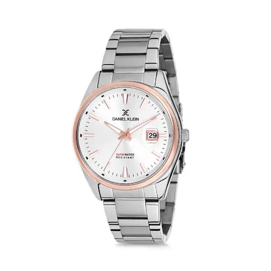 Relógio Analógico Masculino Daniel Klein Premium DK12109-5 - Prata e Rosa Ouro