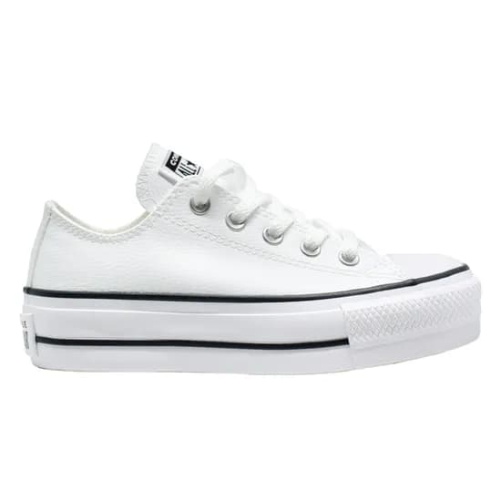 Calzado Converse Plataforma Alta Ox Cuero Blanco Cod:CT09830001