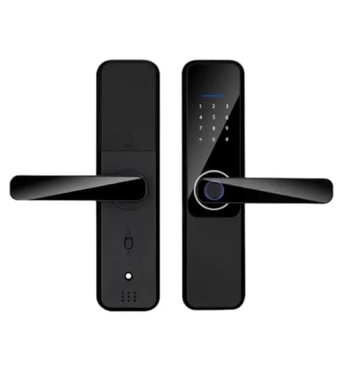 Fechadura Digital S802 Wifi Tuya/Senha/Cartão/Chave Preto