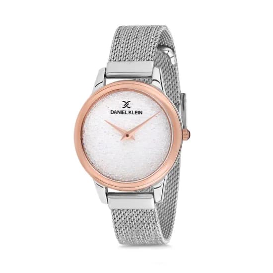 Relógio Analógico Feminino Daniel Klein Premium DK12040-4 - Prata e Rosa Ouro