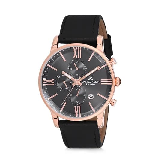Relógio Analógico Masculino Daniel Klein Exclusive DK12160-4 - Preto e Rosa Ouro