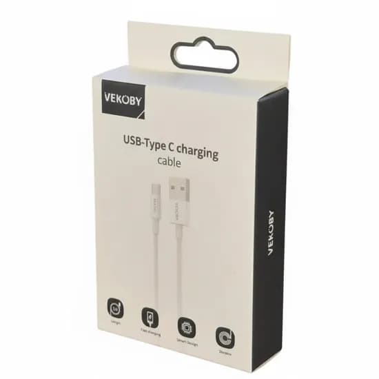 Cabo USB Vekoby VK-C02 Tipo C - Branco