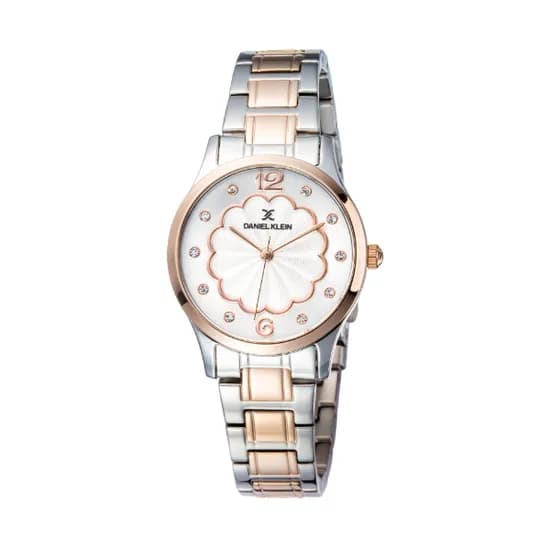 Relógio Analógico Feminino Daniel Klein Premium DK11990-4 - Prata/Rosa Ouro