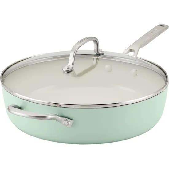 Frigideira Kitchenaid 84824 Cerâmica Antiaderente Tampa de Vidro 31CM - Pistache