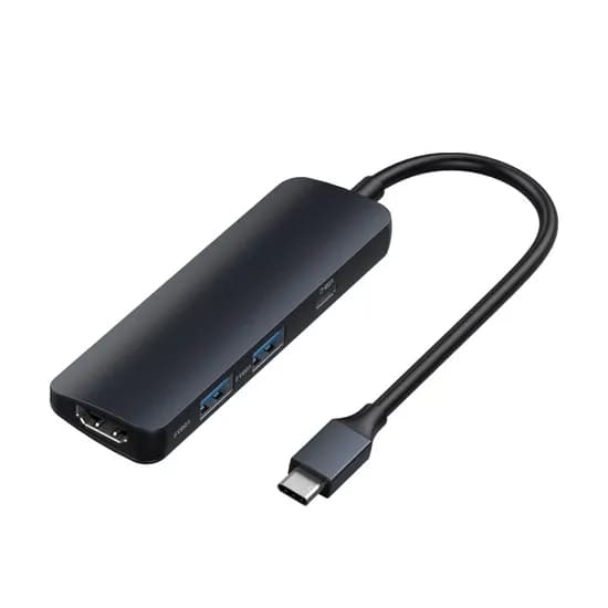Concentrador 4 En 1 Leopard Series Tipo-C A USB*2+C+PD de 100 W (Gris Oscuro)