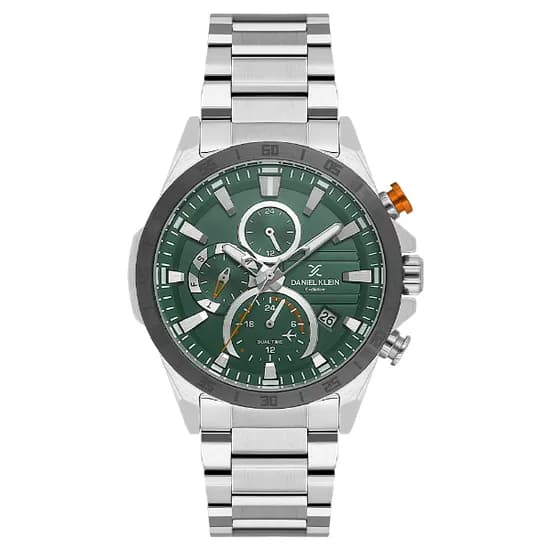 Relogio Analógico Masculino Daniel Klein DK.1.13992-3 Exclusive Gent / Pulseira de Aço Inoxidável - Prata/Preto/Verde