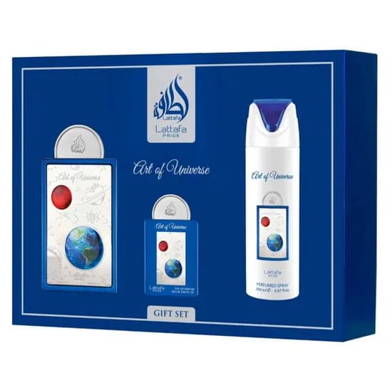 Kit Lattafa Art Of Universe Gift Set Eau de Parfum Unissex - 3 Unidades