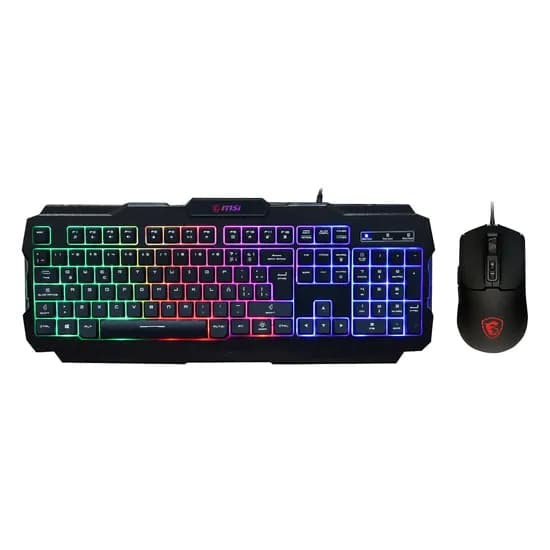 Kit Teclado e Mouse Gamer MSI Forge GK100 S11-04LS206-HH9 USB RGB Espanhol - Preto