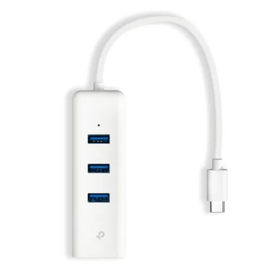 Adaptador Hub TP-Link UE330C USB Type-C 3 Portas /Ethernet Gigabit - Branco
