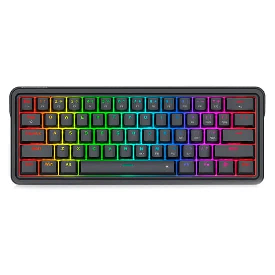 Teclado Gamer Redragon Ironguard K722 RGB Layout 60% USB - Preto