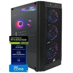 PC Montado Gamer Intel Core i5 12400F de 2.5GHZ 16GB de Ram / 1TB SSD / Geforce RTX3050 6GB - Preto